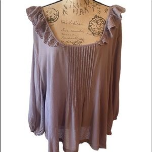 Melrose and Market Ruffle Blouse with Pleats Size 3X